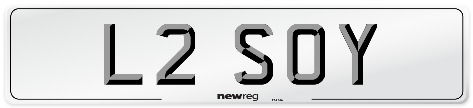 L2 SOY Number Plate from New Reg